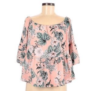 A.n.a. A New Approach Women's Pink Floral Off The Shoulder Blouse Size Medium